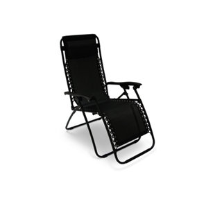 RoyalCraft Zero Gravity Relaxer Recliner Chair - Coated Steel - L70 x W65 x H111.5 cm - Black