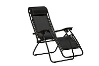 Royalcraft Zero Gravity Relaxer with Drinks and Phone Holder - Textylene/Steel - H111.5 x W65 x L70 cm - Black