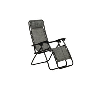 Royalcraft Zero Gravity Relaxer with Drinks Holder and Phone Holder - Textylene/Steel - H111.5 x W65 x L70 cm - Grey