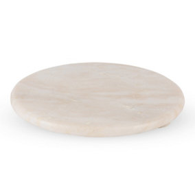 Royalford 11inch White Marble Round Chapati Roti Rolling Board Cheese Chopping Board