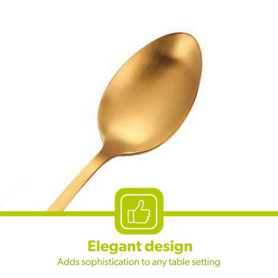 Sadstory 8-Piece Gold Serving Spoons - Stainless Steel Banquet Buffet