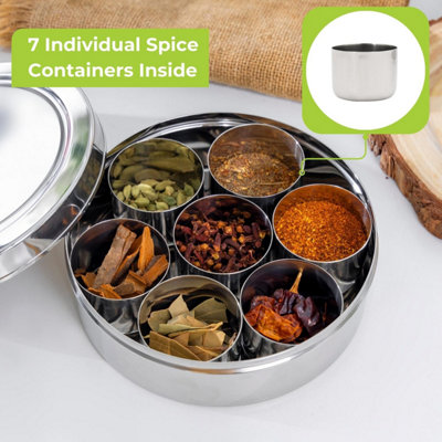 Royalford 18.5 CM Spice Container Masala Dabba With 7 Compartments Box