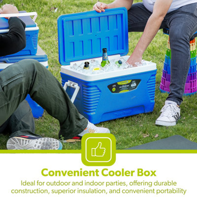 Royalford 25L Ice Cooler Box with Trolley Handle for Picnic
