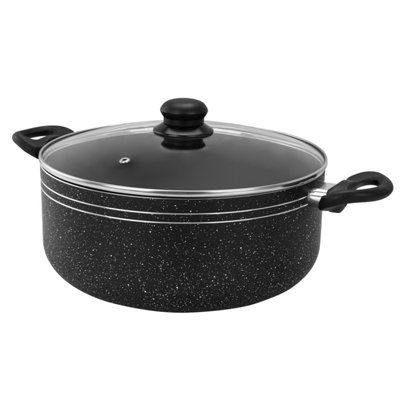 Royalford 26Cm Casserole Dish with Tempered Glass Lid Cooking Pot, Induction Stockpot Saucepan with Non-Stick Coating
