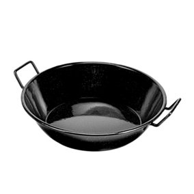 Royalford 26cm Enamel Paella Pan Multipurpose Wok Frying Pan, Black