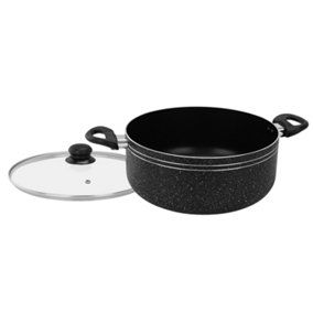 Royalford 30Cm Casserole Dish with Tempered Glass Lid Cooking Pot, Induction Stockpot Saucepan with Non-Stick Coating
