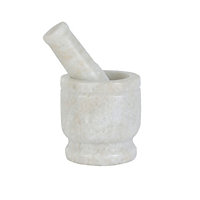 Royalford 4inch Marble Mortar and Pestle Set Stone Grinding Bowl