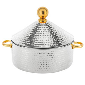 Royalford 4L Monarch Cornetto Hot Pot Food Warmer Buffet Server Dish , Silver