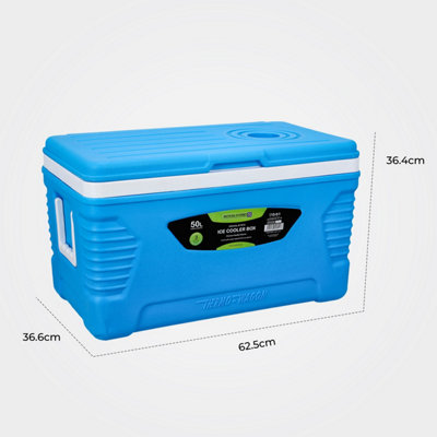 Royalford 50L Ice Cooler Box with Trolley Handle for Picnic