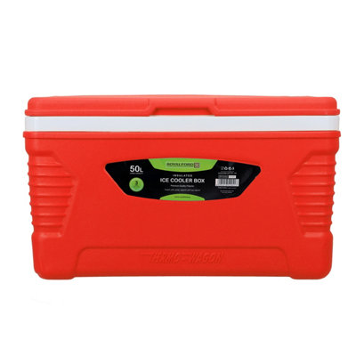 Royalford 50L Ice Cooler Box with Trolley Handle for Picnic