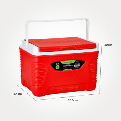 Royalford 5L Ice Cooler Box with Handle for Picnic Camping, Red