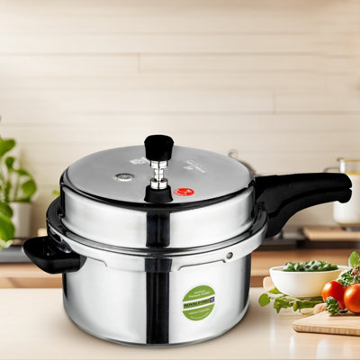 Royalford 7.5L Aluminum Pressure Cooker Kitchen Cooking Steaming with Induction Base