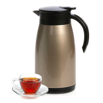 Royalford Coffee Pot 1000ML/33.5oZ Stainless Steel Thermal Airpot Flask Vacuum Insulated Coffee Pot