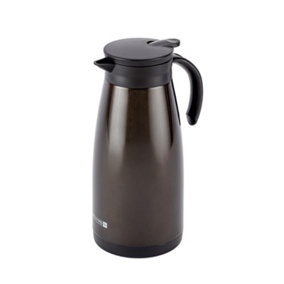 Royalford Double Walled Coffee Pot Stainless Steel Thermal Carafe 1200ML /40.5oz Jug Brown