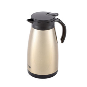 Royalford Double Walled Coffee Pot Stainless Steel Thermal Carafe 1200ML /40.5oz Jug Gold