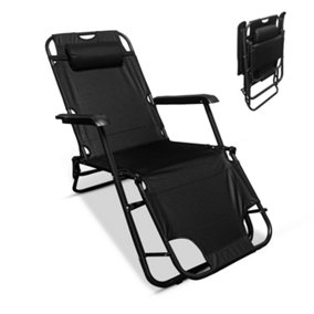ROYALFORD Folding Camping Chair for Adults, Portable Reclining Camp Chair Adjustable Backrest with Neck Support for Garden, patio