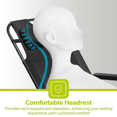 Reclining Camping Chair With Removable Footrest And Adjustable Backrest-Gray - View #12