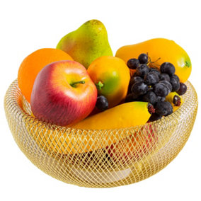 Royalford Fruit Bowl Countertop Wire Mesh Fruit Basket with Ventilated Bottom