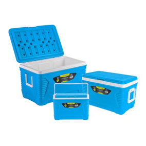 ROYALFORD Ice Cooler Box Set of 5L, 25L, & 50L Boxes Camping Picnic Insulated Food Container Ice Box with Carry Handle, Blue