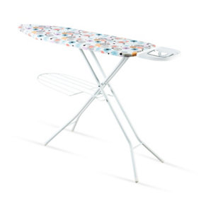 Royalford Ironing Board, Adjustable Height & Iron Rest To Secure Iron In Place, Lightweight & Foldable- 122 x 38 cm, Orange
