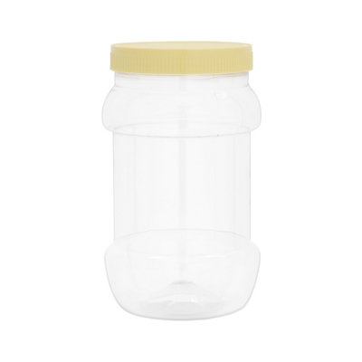 Royalford Plastic Canister Jar 3pc Set with Lid Tea Coffee Sugar Storage Kitchen Container 1L