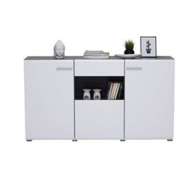 Royce Gloss White And Black Top Sideboard