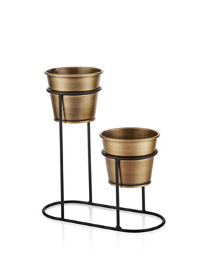 Rozi 2in1 Gold Succulent Plant Pot