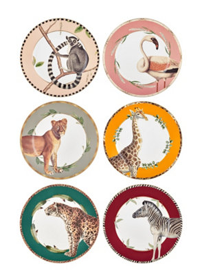 Rozi Amazonico Collection Porcelain Dinner Plates, Set of 6