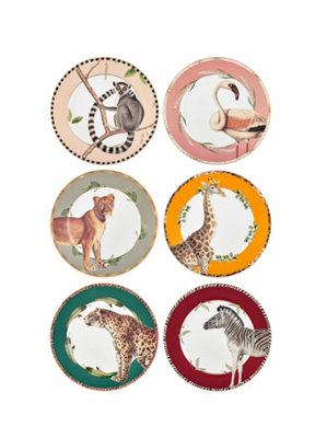 Rozi Amazonico Collection Porcelain Side Plates, Set of 6