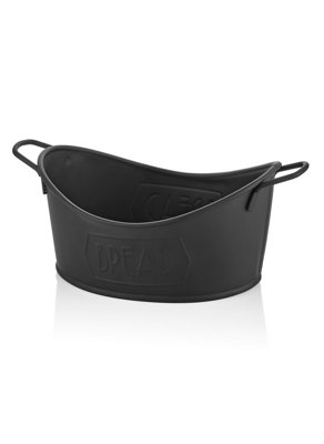 Rozi Black Bread Basket (Galvanised Steel) DIY at B&Q
