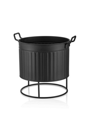 Rozi Black Plant Pot - 38 cm (H) x 37 cm (Dia)