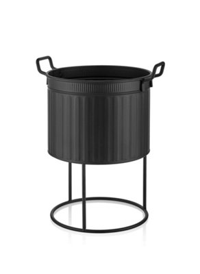 Rozi Black Plant Pot - 46 cm (H) x 32 cm (Dia)