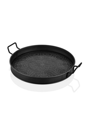 Rozi Black Round Serving Tray (52 x 42 cm)