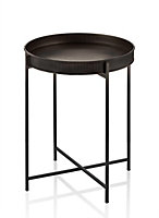 Rozi Black Round Side Table - 56 cm (H) x 41 cm (Dia)
