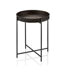 Rozi Black Round Side Table - 56 cm (H) x 41 cm (Dia)