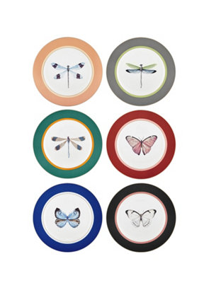 Rozi Blossom Collection Porcelain Side Plates, Set of 6