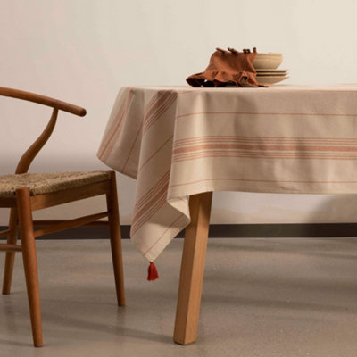 Rozi Cinnamon Tablecloth With Tassels