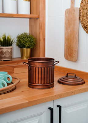 Rozi Copper Countertop Waste Basket (4 Litres)
