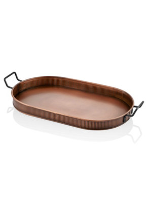 Rozi Copper Oval Serving Tray (66 x 32 cm)
