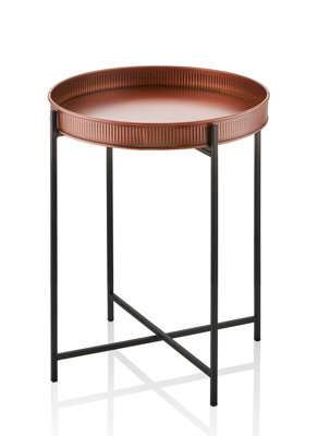 Rozi Copper Round Side Table - 56 cm (H) x 41 cm (Dia)