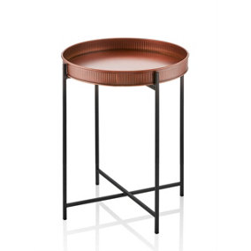 Rozi Copper Round Side Table - 56 cm (H) x 41 cm (Dia)