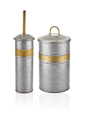 Rozi Galvin Collection Waste Bin And Toilet Brush Set