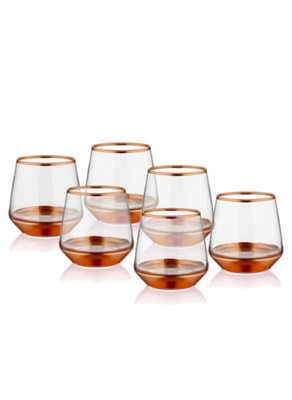 Rozi Glam Collection Tumblers, Set of 6 - Copper