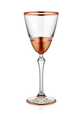 Rozi Glam Collection Wine Glasses, Set of 6 - Copper