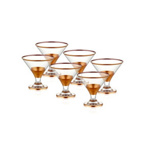 Rozi Glam Series Dessert Glasses, Set of 6 - Copper