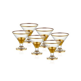 Rozi Glam Series Dessert Glasses, Set of 6 - Gold