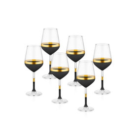 Rozi Glow Collection Wine Glasses, Set of 6