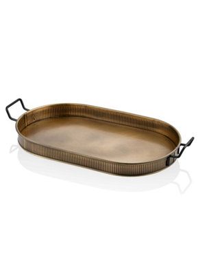 Rozi Gold Oval Serving Tray (66 x 32 cm)