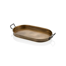 Rozi Gold Oval Serving Tray (66 x 32 cm)