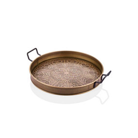 Rozi Gold Round Serving Tray (52 x 42 cm)